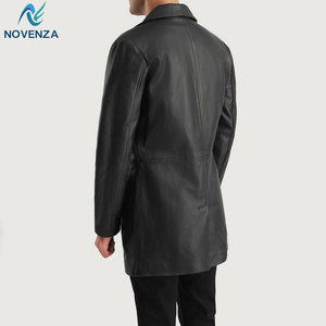 Abrigo de Invierno Reversible de Cuero Genuino para Hombre, Estilo Clásico con Forro Cálido, Cuello Clásico, Estilo Casual, Formal y de Negocios - Product Image 3