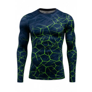 Vente en gros de chemises de sport thermiques à compression à manches longues en spandex/polyester tricotées unisexes, design par sublimation - Product Image 2
