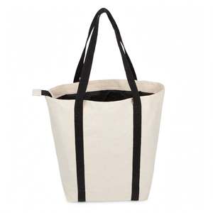 Sac fourre-tout en toile couleur unie avec fermeture épaule, style bohème, toutes saisons, sac de voyage et de shopping, imperméable - Product Image 2