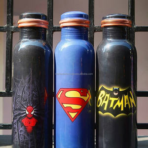 ปลอกซิลิโคนขวดน้ำทำจากทองแดงบริสุทธิ์พิมพ์ลายออกแบบได้ตามต้องการเป็นมิตรกับสิ่งแวดล้อมมีฝาปิด - Product Image 5