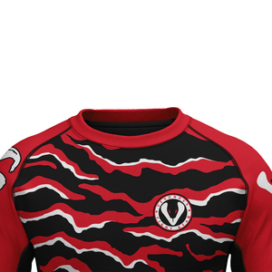Rashguard personnalisé imprimé motif Viper Tigre Rouge Venimeux, manches longues, rouge et noir, sublimation, Spandex Polyester, séchage rapide, unisexe - Product Image 4
