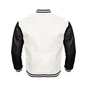 Custom Design White Leather & Wool Winter Sheep <b>Fur</b> Baseball Letterman Varsity <b>Jackets</b> <b>for</b> <b>Men</b> College - Product Image 2