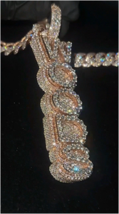 Colgantes de Hip Hop Iced Out Más Populares, Colgante Vertical con Nombre, Plata 925, Diamante Moissanita D VVS, Colgante de Letra con Moissanita - Product Image 6