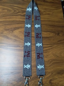 <b>CRYSTAL</b> <b>CRAFT</b> Embroidered Glass Bead Handmade Customizable Color & Logo Purse Strap - Product Image 3