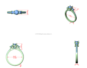 Anillo de compromiso de plata de ley 925 con moissanita de corte redondo, trilogía y banda halo para mujer, joyería de aniversario - Product Image 5