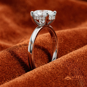 925 Sterling <b>Silver</b> Oval Cut Moissanite/Diamond <b>Solitaire</b> Engagement <b>Ring</b> for Women, Classic 4 Prong Setting Minimalist - Product Image 3