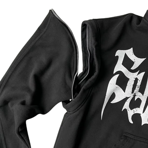 Sudadera con Capucha para Niños, Negra, Estilo Urbano, 430 GSM, con Logotipo Personalizado Serigrafiado, Fabricante de Ropa de Invierno de Alta Calidad, Corte Holgado - Product Image 4