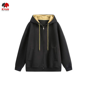 เสื้อฮู้ดดี้ผู้ชาย Ryan Pro Gear ปักโลโก้ตามสั่ง ซิปด้านหน้า ผ้าฟลีซคอตตอน 100% ระบายอากาศได้ดี สำหรับฤดูหนาว ดีไซน์ ODM - Product Image 2