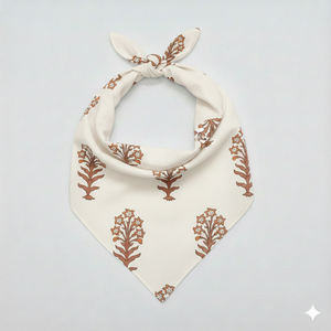 Pañuelo Cuadrado de Algodón Indio Hecho a Mano, con Estampado Floral y de Bloques, Suave al Tacto, de Secado Rápido, Informal, para Mujer - Product Image 3