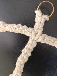 Handmade Geometric Cross Pendant Braided Rope Keychain Woven Hanging <b>Ornament</b> for Wedding Gift and Decor - Product Image 2