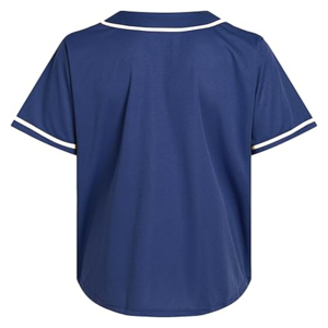 Camiseta de Béisbol Unisex de Manga Corta con Botones al Frente, Absorbente de Humedad, Color Azul Marino Sólido, Corte Regular, Ropa para Adultos, ODM OEM - Product Image 2