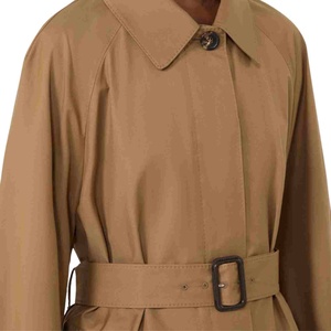 Abrigo clásico de mujer de piel de oveja, doble botonadura, corte ajustado, largo, transpirable y cortavientos para otoño e invierno - Product Image 3