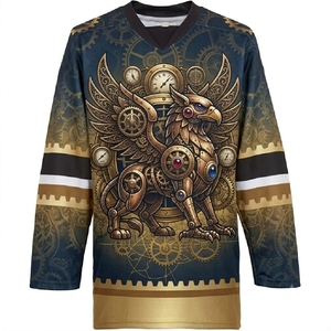 Maillot de hockey sur glace personnalisé avec design sublimé, tissu respirant pour l'entraînement et la compétition des équipes - Product Image 3