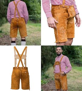 Pantalones de Cuero Bordados de Estilo Antiguo para Hombre, Talla Grande |   Pantalones Cortos de Cuero Bávaro con Aspecto Antiguo |   Hecho a Mano, Ecológico, para el Verano - Product Image 2