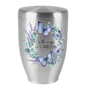 Urne funéraire en aluminium gravée motif couronne, artisanale, pour cendres humaines, vente en gros, urne commémorative pour adulte - Product Image 3