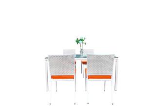 Juego de Comedor de Ratán Sintético para Exteriores PRCF-034 con Estructura de Aluminio, Muebles de Jardín - Product Image 2