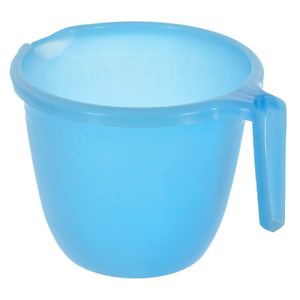 Mug de salle de bain en plastique 1 litre, lot de 1, noir et bleu ciel - Product Image 1