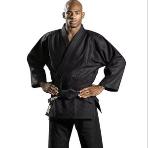 Unisex 100% Cotton Lightweight Stretch BJJ Gi Front Logo Customizable for Comfortable Jiu-jitsu Kimono Martial Arts Training - Product Image 1