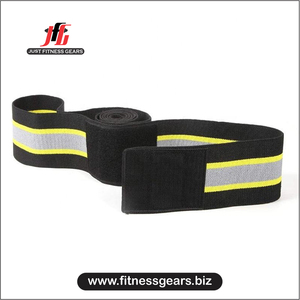 Elastic Adjustable <b>Knee</b> Wraps with Compression Support Hook & Loop Closure Breathable Nylon Cotton for Weightlifting Gym Workout - Product Image 1