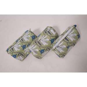 Pochette de maquillage en coton à imprimé floral, trousse de toilette de voyage, trousse de toilette à fermeture éclair, organiseur en coton floral - Product Image 6