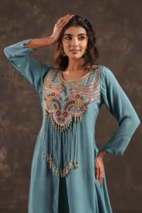 Long Kurti with Heavy Embeliished Yok Ferozi - Product Image 1