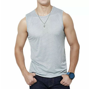 Oem Custom Knitted Breathable Polyester/Cotton Gym <b>Singlets</b> <b>Men</b> Tank Tops <b>for</b> Bodybuilding Fitness Fashion - Product Image 2