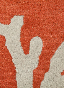 Alfombra de Lana Hecha a Mano con Diseño Floral, Modelo TAC-423 de Jaipur Rugs, Ecológica, Delgada, Moderna, de Pelo Corto, Color Naranja Mandarina/Marfil Oscuro, Tamaño Grande 9x12 - Product Image 2