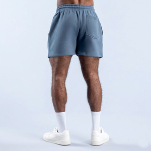 Shorts de sport gris uni pour hommes en Spandex/Polyester, séchage rapide, légers, avec poches latérales, respirants, en toile, vente en gros - Product Image 2