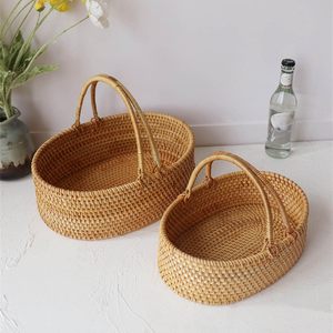 Panier cadeau de mariage tissé à la main, paniers à fleurs en rotin, cadeaux de la meilleure qualité, accessoires de rangement - Product Image 2