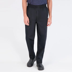 Pantalones de Chef Holgados Negros para Hombre 2025, Talla XL, Cintura Elástica Formal, Antiarrugas, Rectos, Personalizables, con Cremallera, Teñido Liso, de Color - Product Image 5
