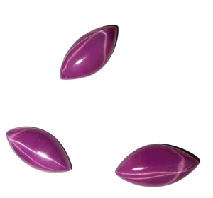 Rubis Étoilé Rose Taille Marquise 10x20 mm 9 Carats Créé en Laboratoire Poli Opaque Cabochon avec Effet Étoile à 6 Branches pour la Fabrication de Bijoux - Product Image 4