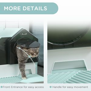 Lettiera per Gatti con Coperchio Blu Chiaro e Tappetino Raccogli Particelle, Accessori Inclusi - Product Image 6