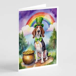 Whimsical A7 Size <b>5x7</b> American English Coonhound St Patrick's Day Greeting Cards Pack 8 Blank Note Cards with <b>Envelopes</b> - Product Image 1