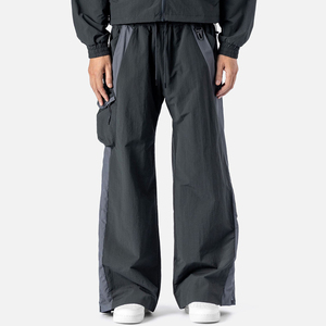 Pantalon de jogging ample pour homme personnalisé, coupe droite, en nylon coupe-vent, anti-plis, de haute qualité, avec cordon de serrage élastique, pour le sport - Product Image 6