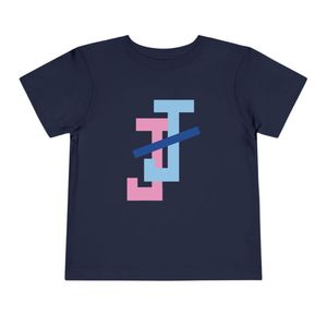 Camiseta Infantil con Estampado Gráfico Azul Marino, Cuello Redondo, Manga Corta, Algodón Suave, Informal, para la Escuela, Moda Diaria - Product Image 1