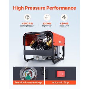 Compresor de Aire para Tanque de Buceo de 4500PSI/30Mpa, Doble Cilindro, Parada Automática, Sistema de Enfriamiento por Ventilador Externo, Modelo de Aire para Buceo PCP - Product Image 5