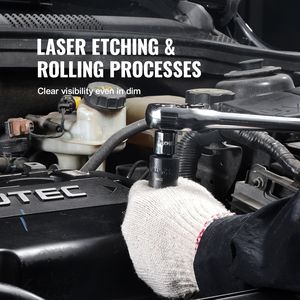 Set di chiavi a bussola a impatto da 14 pezzi, attacco da 3/8 pollici, metrico 7-20 mm, a 6 punte, in acciaio legato Cr-Mo, facile da leggere, per riparazioni auto - Product Image 5