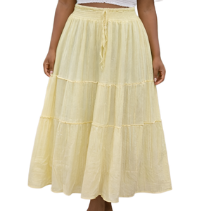 Jupe en coton mélangé et lurex pour femmes, vente en gros, fabricant, meilleur prix - Product Image 1