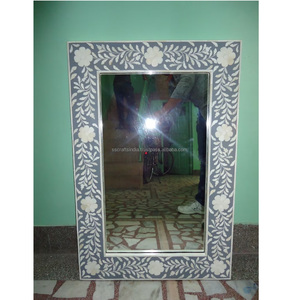 Espejo con Incrustaciones de Hueso Pulido Moderno de Exportación India con Marco Vintage Hecho a Mano para Decoración de Casas de Campo - Product Image 2