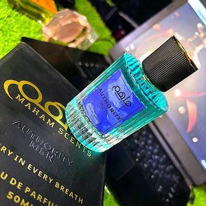 Maham Scents Authority Men Eau de Parfum 50ml Spray Flacon en verre cylindrique cannelé Parfum bleu aquatique Longue tenue Fraîcheur intense - Product Image 5