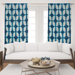 ผ้าม่านพิมพ์ลายมัดย้อมทำมือ ผ้าฝ้ายสไตล์โบโฮ สำหรับตกแต่งบ้าน สำนักงาน รีสอร์ท ขายส่งจากผู้ผลิตในอินเดีย - Product Image 1