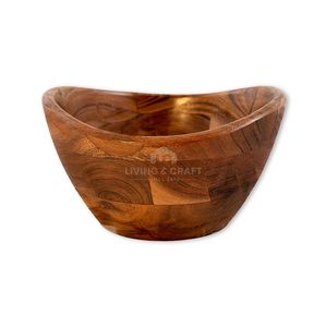 Bol de service artisanal en bois massif pour salade et fruits |   Bol de cuisine en bois rustique de qualité supérieure pour la salle à manger, la décoration intérieure et la vente en gros - Product Image 4