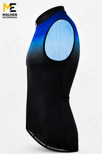 Premium Men's Sleeveless <b>Cycling</b> Jersey Blue Black Gradient Mesh Back Breathable Quick Dry Sport Vest - Product Image 2