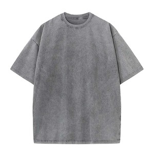 T-shirt Homme Rose Pâle 100% Coton Tricoté Uni Vintage Délavé à l'Acide Coupe Oversize Respirant et Anti-Boulochage 220g - Product Image 2