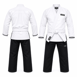 Kimono de judo F2WIN en coton blanc pour adultes, uniforme d'arts martiaux unisexe, coupe régulière, design durable, respirant, séchage rapide, prix abordable - Product Image 1