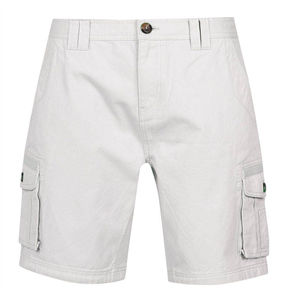 <b>Men</b> Cargo <b>Shorts</b> 100% Cotton Oxford Fabric Mid Waist Breathable Casual Style With Pockets Button Fly Solid Color <b>Bermuda</b> Length - Product Image 1