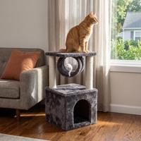 Arbre à chat en sisal écologique avec couvercle amovible en bois