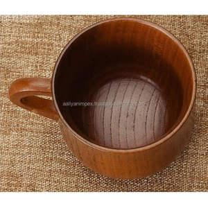 AALIYAN IMPEX élégant original bois bière tasse à café en acier inoxydable tasse en bois naturel baril brun au prix le moins cher - Product Image 4