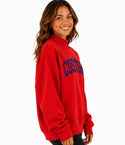 Sudadera Oversize de Cuello Alto para Mujer con Logotipo Personalizado, Tejido 100% Algodón, Estilo Holgado con Hombros Caídos - Product Image 3