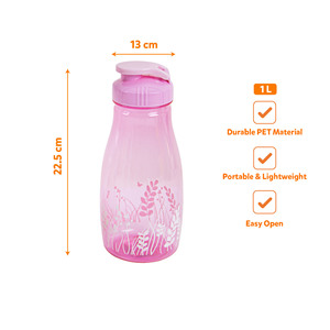 ขวดน้ำพลาสติก PET ขนาด 1 ลิตร ปลอดสาร BPA ฝาเปิดง่าย เหมาะสำหรับโรงเรียน สำนักงาน ฟิตเนส กีฬา ครอบครัว ขวดน้ำสำหรับดื่ม มีจำหน่ายจำนวนมาก - Product Image 1